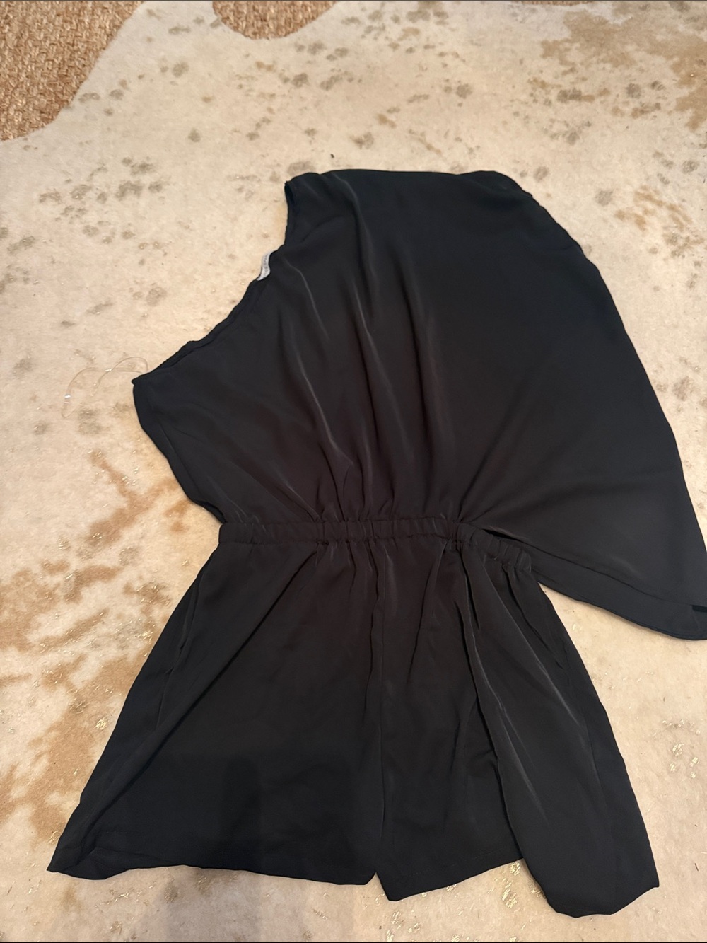 Black One-Shoulder Jumpsuit Romper